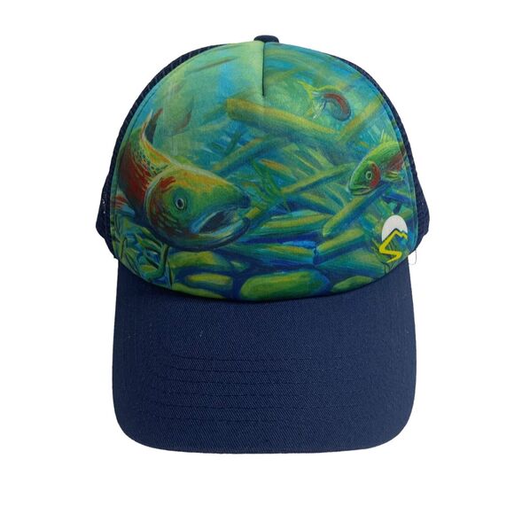 SUNDAY AFTERNOONS X Jessilyn Brinkerhoff Artist Series Fish Truckers Hat Cap - Picture 1 of 7